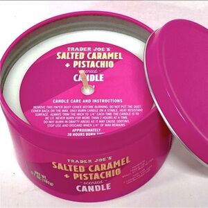 Trader Joe’s Salted Caramel + Pistachio Scented Candle Tin 5.7 oz